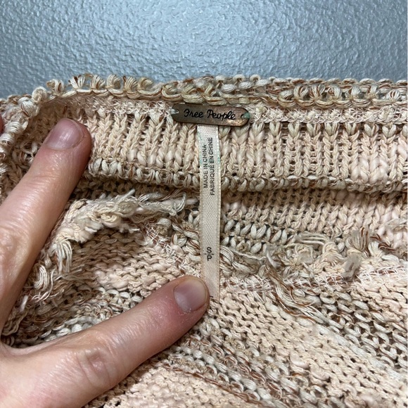 Free People Spells Trouble Sweater Boho Oversized Slouchy Fringe Sweater Small - Picture 5 of 9